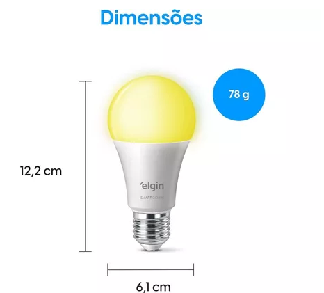 Lâmpada Inteligente Smart Color 10W – Elgin RGB Wi-Fi