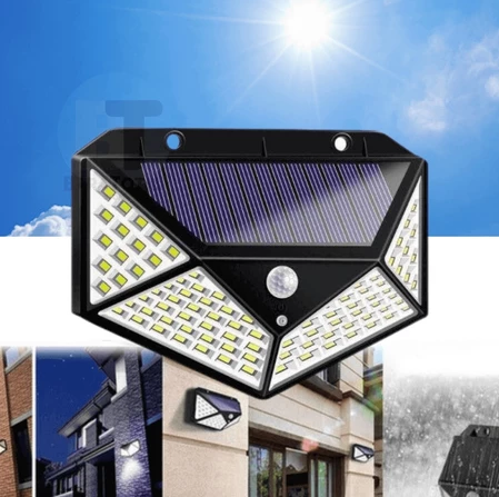 Kit 2 Luminárias Solares 100 LEDs com Sensor – À Prova d’Água