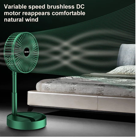 Ventilador Portátil Dobrável 180° – USB Recarregável, Silencioso e Ajustável