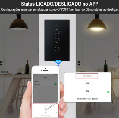 Interruptor Inteligente de Toque Wi-Fi – REAL LIFE (1/2/3/4 Botões)