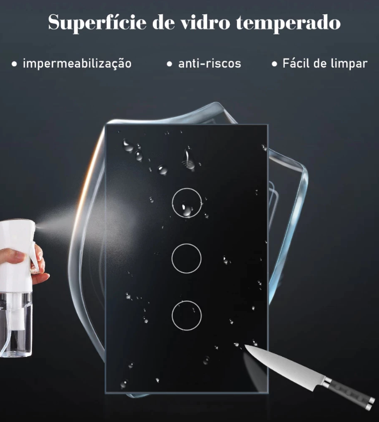 Interruptor Inteligente de Toque Wi-Fi – REAL LIFE (1/2/3/4 Botões)