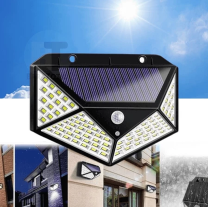 Kit 2 Luminárias Solares 100 LEDs com Sensor – À Prova d’Água