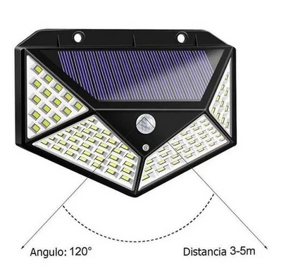 Kit 2 Luminárias Solares 100 LEDs com Sensor – À Prova d’Água
